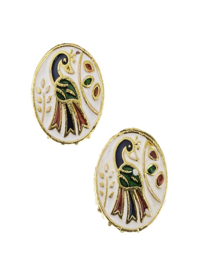 SATRA TRADERS Meenakari Kundan Beads|Size:20mm|6Pcs|White - Image 5